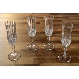 RCR Royal Crystal Rock 8” Fluted Champagne Glasses Aurea Italy Set Of 4